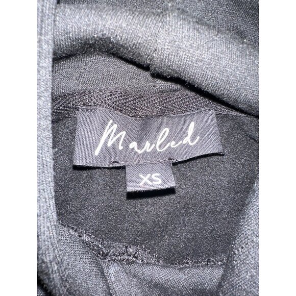 Marled XS Black Rhinestone Skull Hoodie Sweatshirt Halloween Spooky Goth - Picture 3 of 6